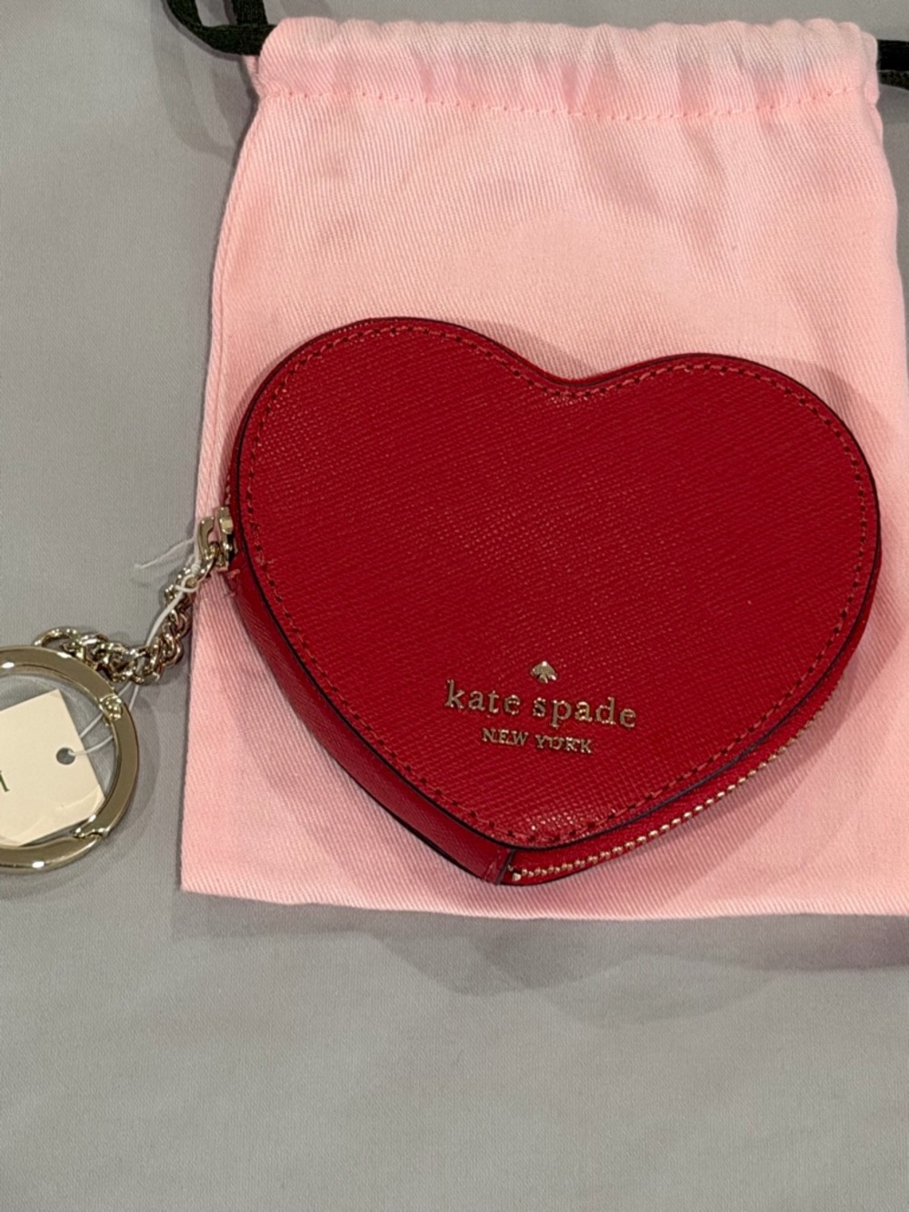 kate spade New York Red Heart Coin Purse Keychain